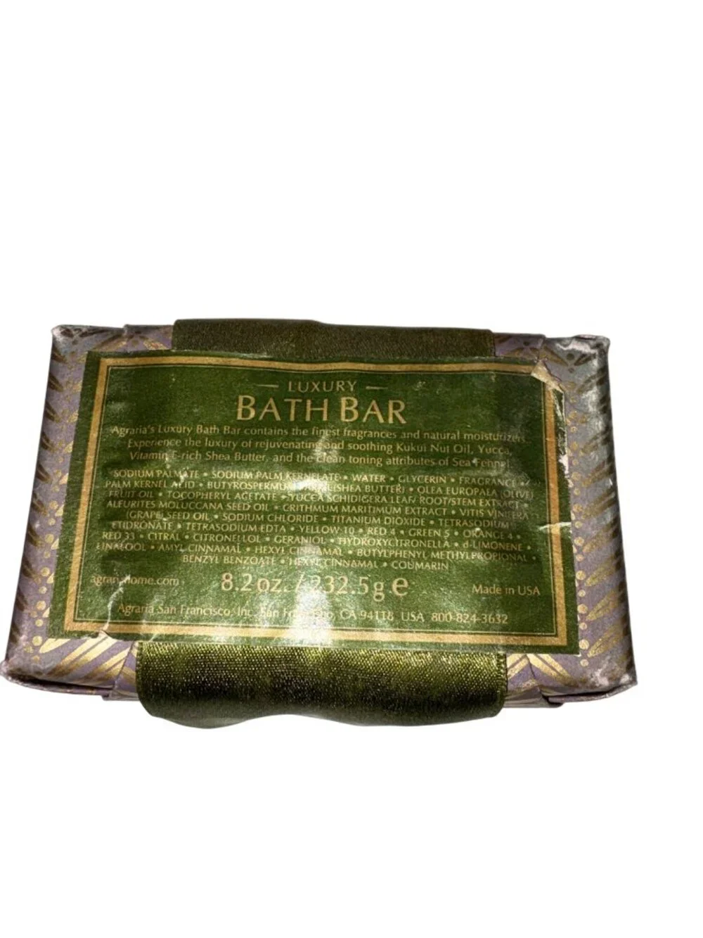 Agraria San Francisco Lavender & Rosemary Luxury Bath Bar 8.2 oz